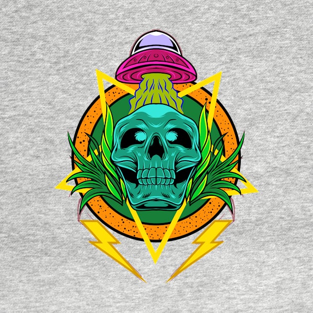 Vintage Skull - UFO Skull by Harrisaputra